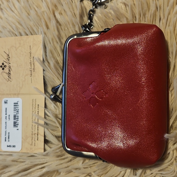 Patricia Nash Tooled Leather Borse Coin Purse, Ruby Red NEW - Picture 3 of 4